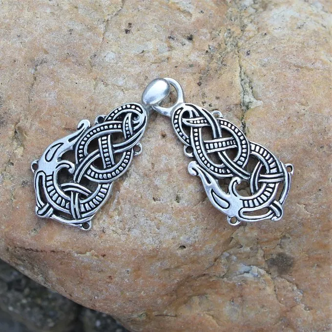 Silvered Cloak Clasp With Midgard Snake - Image 2