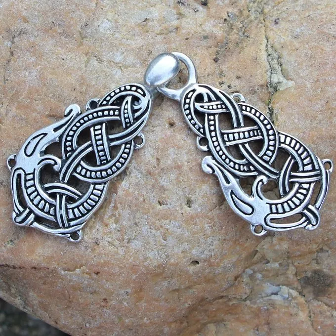 Silvered Cloak Clasp With Midgard Snake - Image 3