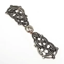 Silvered Cloak Clasp With Midgard Snake