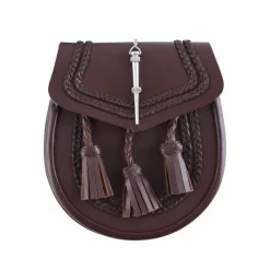 Sporran With Braid Motif, Brown
