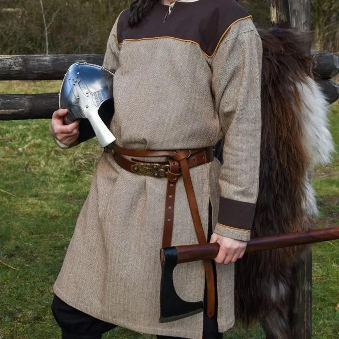 Thorsberg Tunic Herringbone Motif, Brown - Image 5