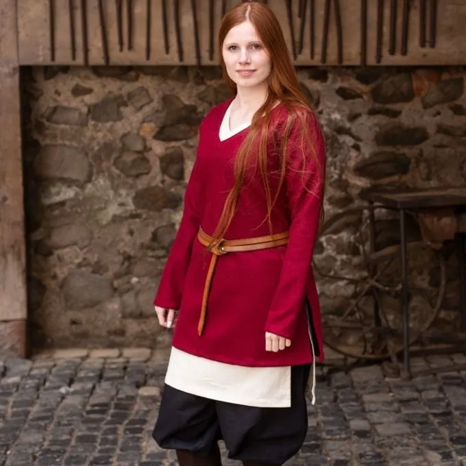Burgschneider Tunic Shield-maiden Hyria Wool, Red - Image 2