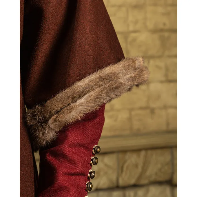 Mytholon Viking Caftan With Fur, Brown - Image 2