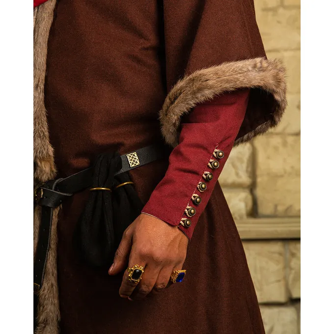 Mytholon Viking Caftan With Fur, Brown - Image 4