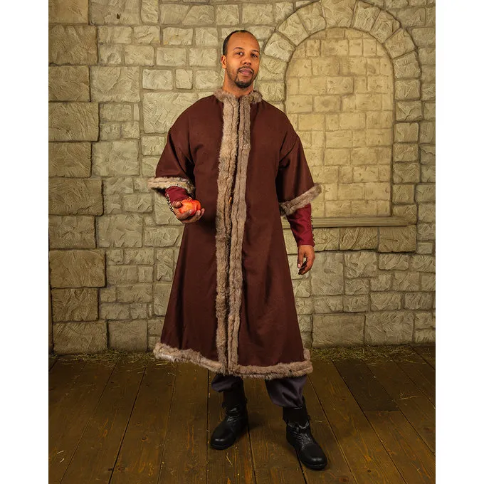 Mytholon Viking Caftan With Fur, Brown
