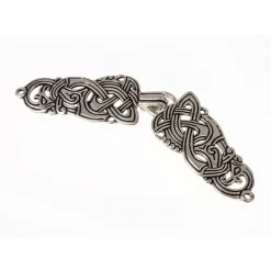 Viking Cloak Clasp With Dragons, Silvered