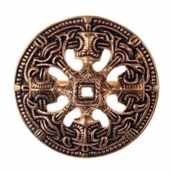 Viking Disc Fibula Borre Style, Bronze Color