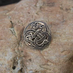 Viking Disc Fibula Jellinge Style, Bronze