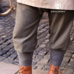 Burgschneider Viking Trousers Herringbone Motif Ivar, Olive-grey