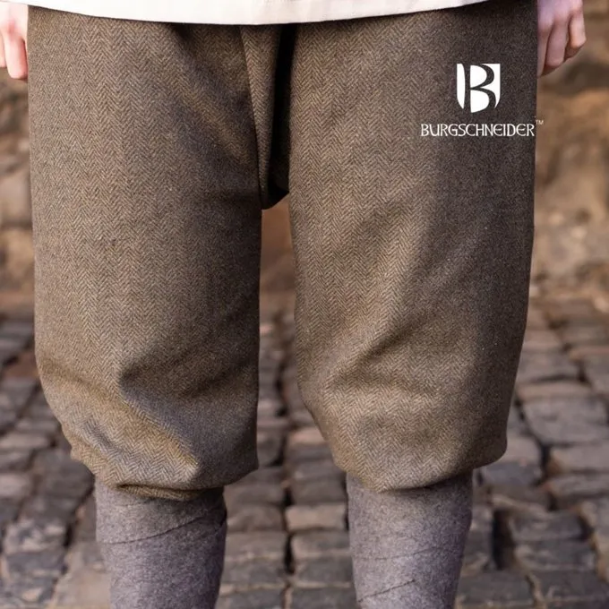 Burgschneider Viking Trousers Herringbone Motif Tilda, Olive-grey - Image 2