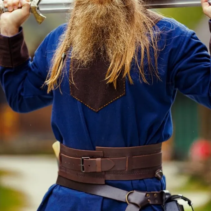 Leonardo Carbone Viking Tunic Roland, Dark Blue, Wool - Image 6