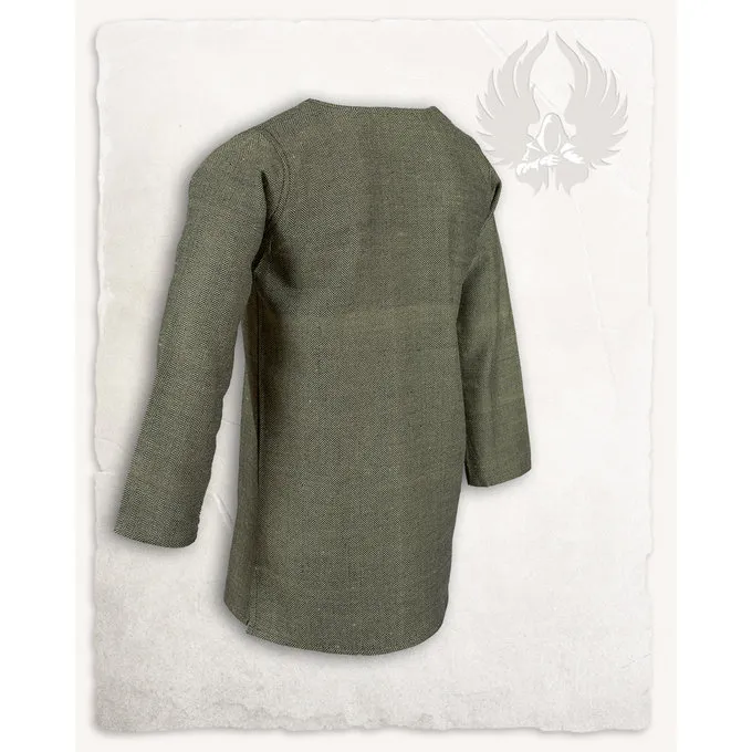 Mytholon Viking Tunic Tronde, Herringbone Motif, Green - Image 2