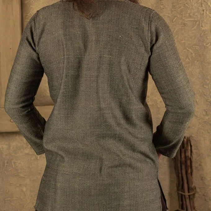 Mytholon Viking Tunic Tronde, Herringbone Motif, Green - Image 6