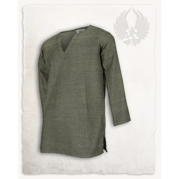 Mytholon Viking Tunic Tronde, Herringbone Motif, Green