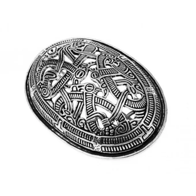 Viking Turtle Brooch Jellinge Style, Silvered, Price Per Piece