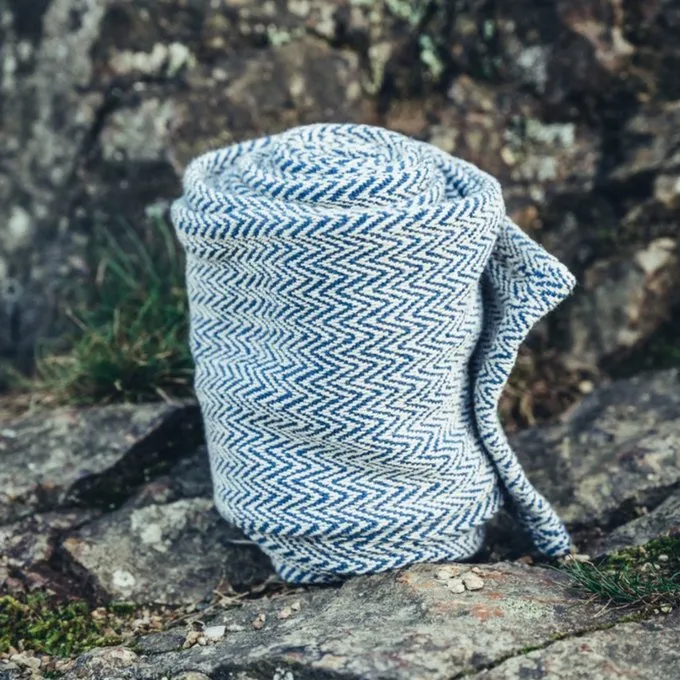 Leonardo Carbone Viking Winingas Herringbone Motif Frode, Blue