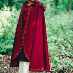 Leonardo Carbone Wool Cloak Ceridwen, Red