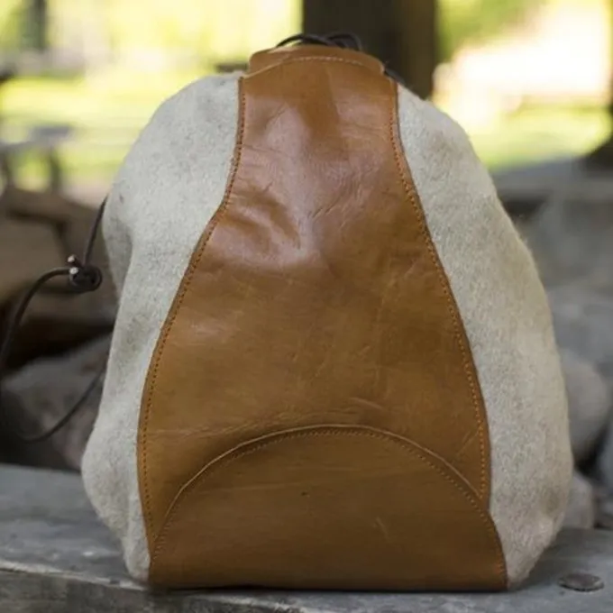 Epic Armoury Wool-leather Pouch, Beige-brown