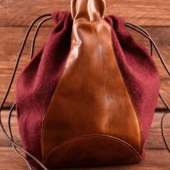 Epic Armoury Wool-leather Pouch, Red-brown