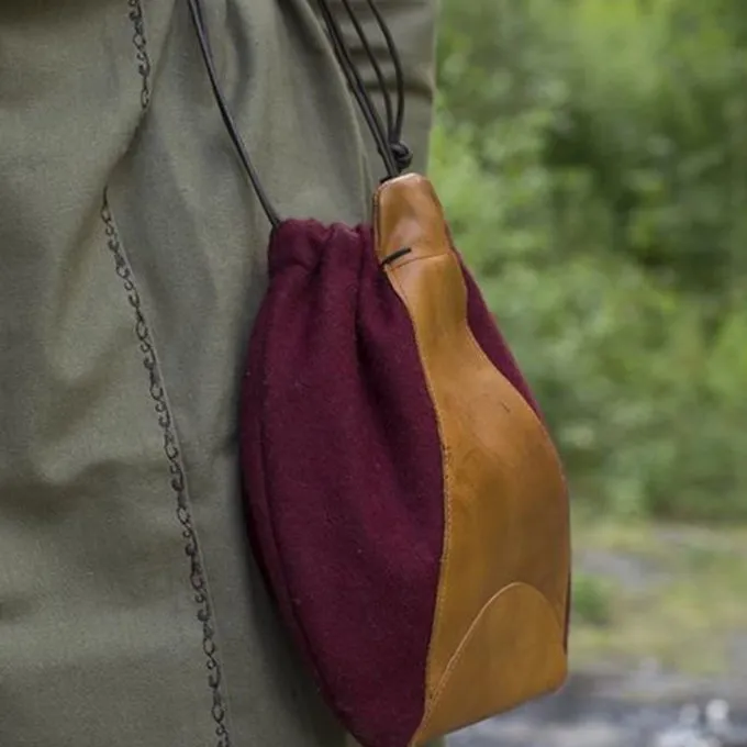 Epic Armoury Wool-leather Pouch, Red-brown - Image 4