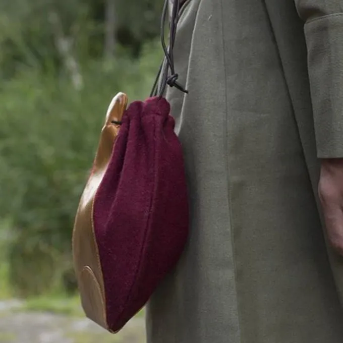 Epic Armoury Wool-leather Pouch, Red-brown - Image 5